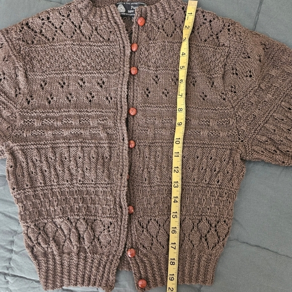 olive vintage wool cardigan - Picture 5 of 9